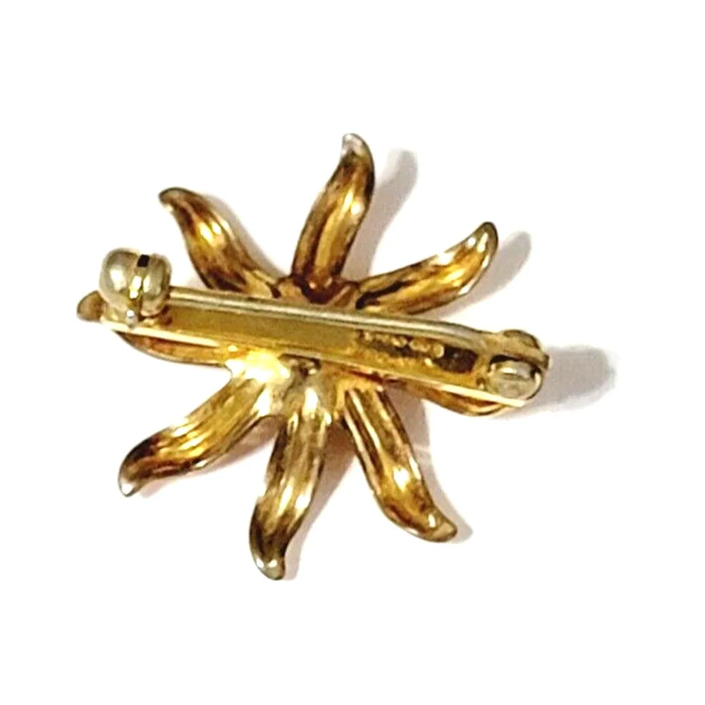 Van Dell 1/20 12KGF Flower Brooch Pin Small 7/8